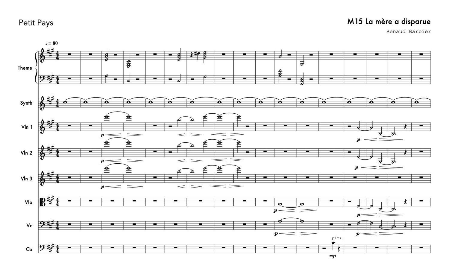 Petit Pays Score Sample